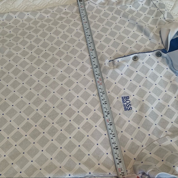 Hugo Boss Polo Grey & White Pattern Size Large - Picture 8 of 8